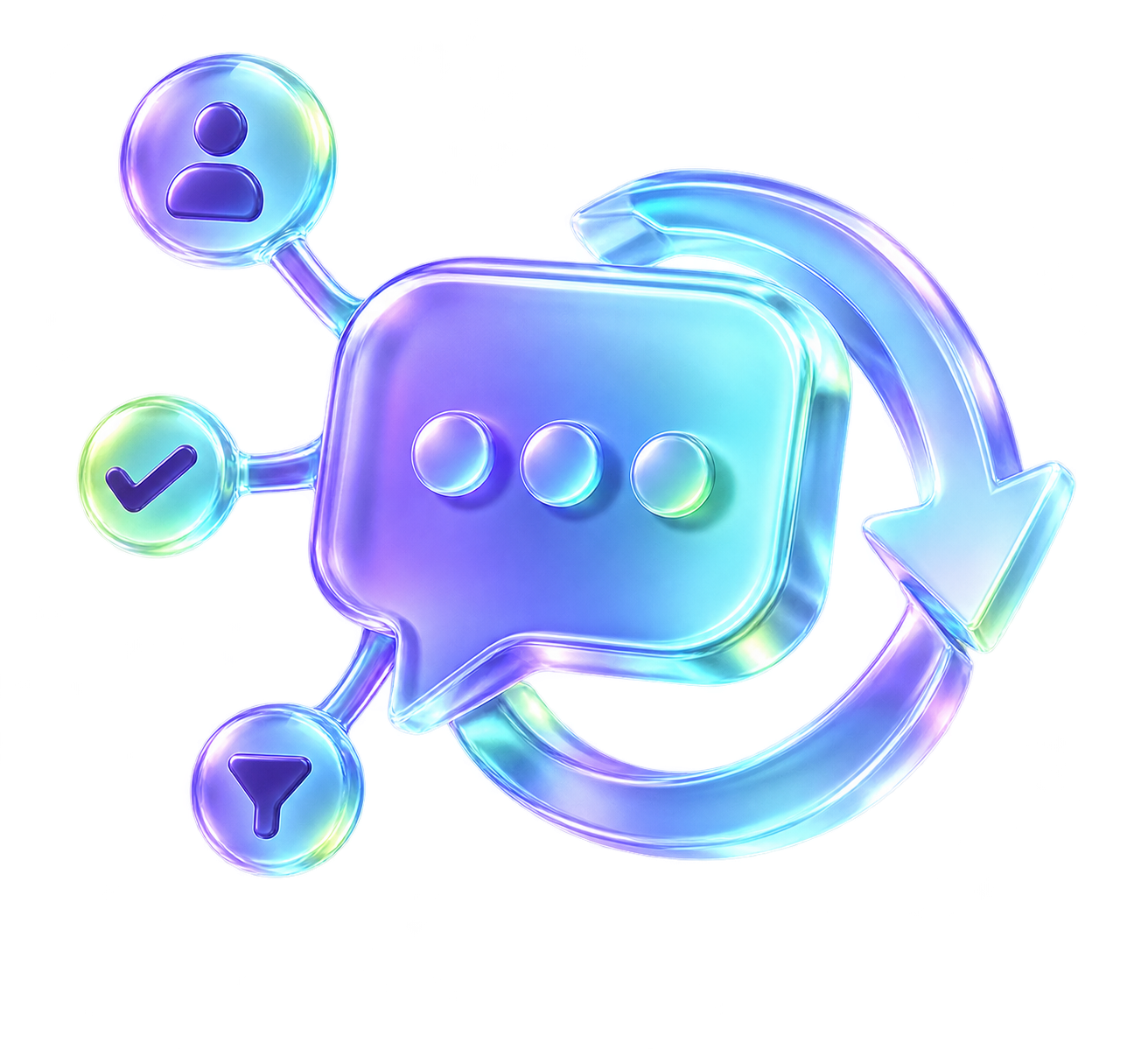 3D automated conversation and lead qualification icon